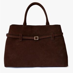 Elegant Brown Suede Handbag